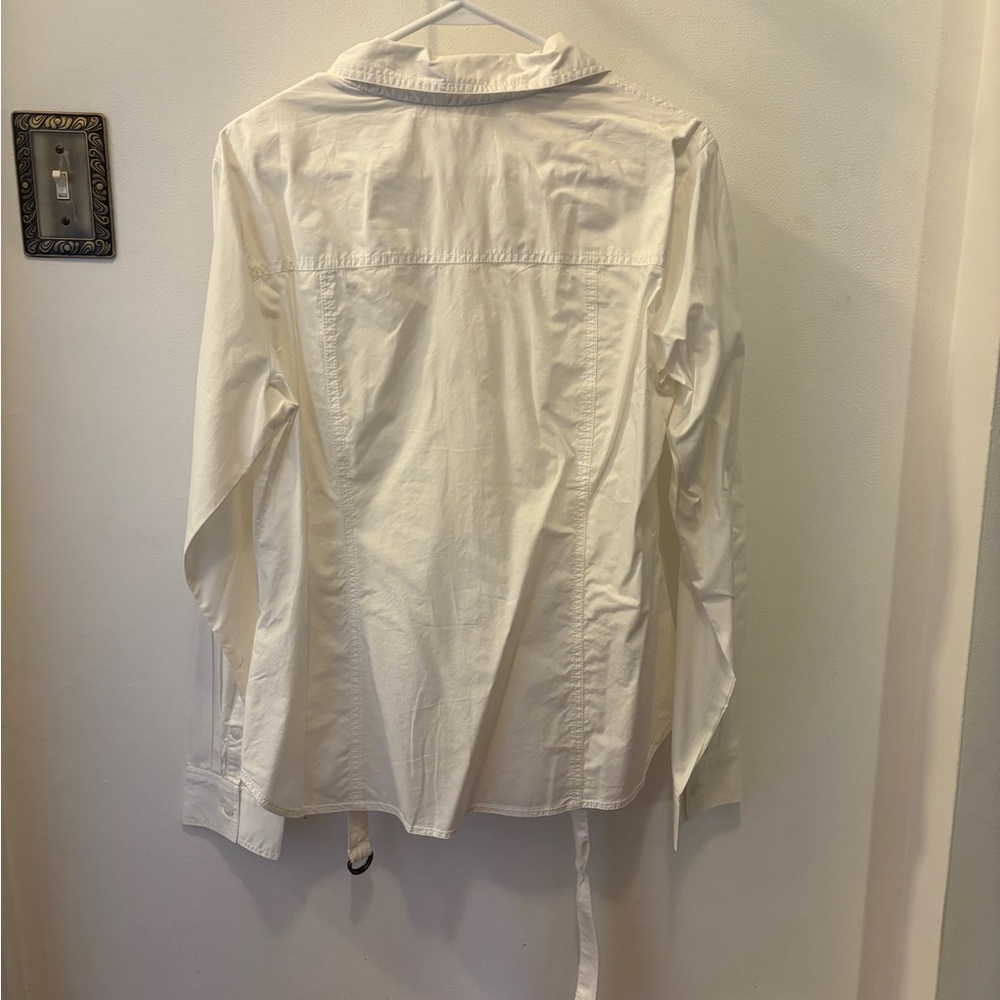 Pilcro Ruffle Front Button-down Shirt || NWT || size XL - Picture 8 of 12
